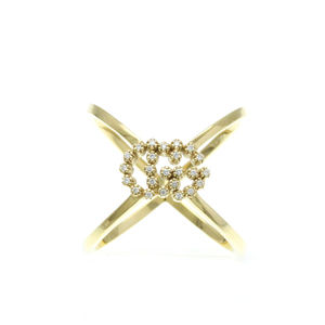 GUCCI 18k Yellow Gold Diamond Ring
